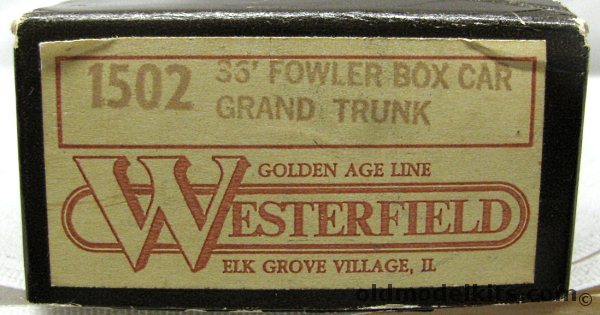 Westerfield HO 36' Fowler Sliding Door Wood Boxcar - Grand Trunk -  HO Craftsman Kit, 1502 plastic model kit